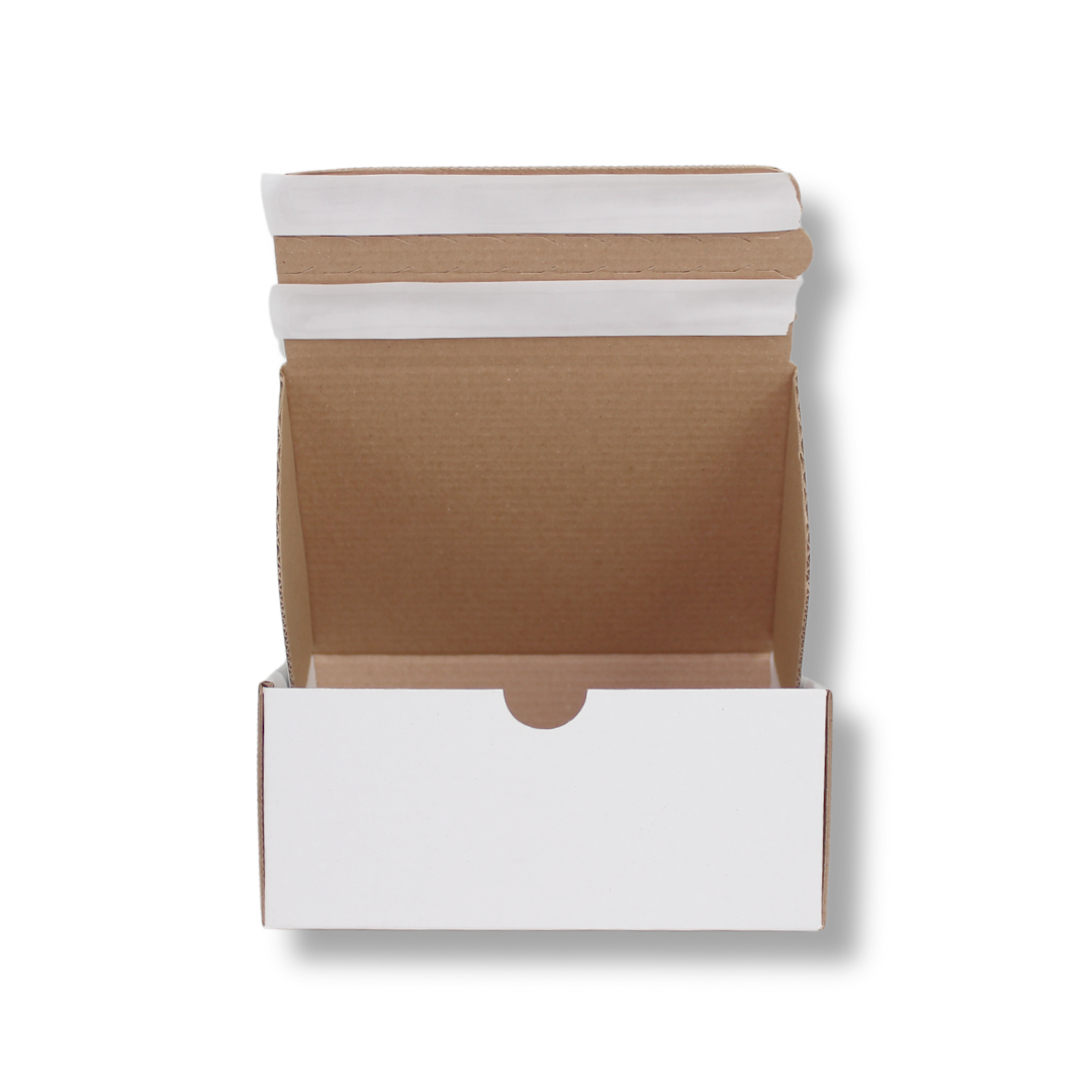 17x12,5x7,5 cm Çift Bantlı Yapıştırmalı Kutu Beyaz - 500