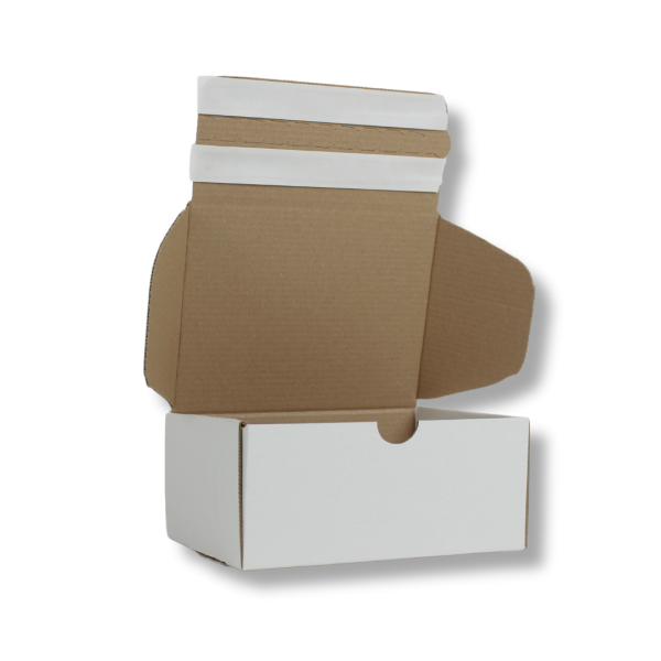 17x12,5x7,5 cm Çift Bantlı Yapıştırmalı Kutu Beyaz - 500