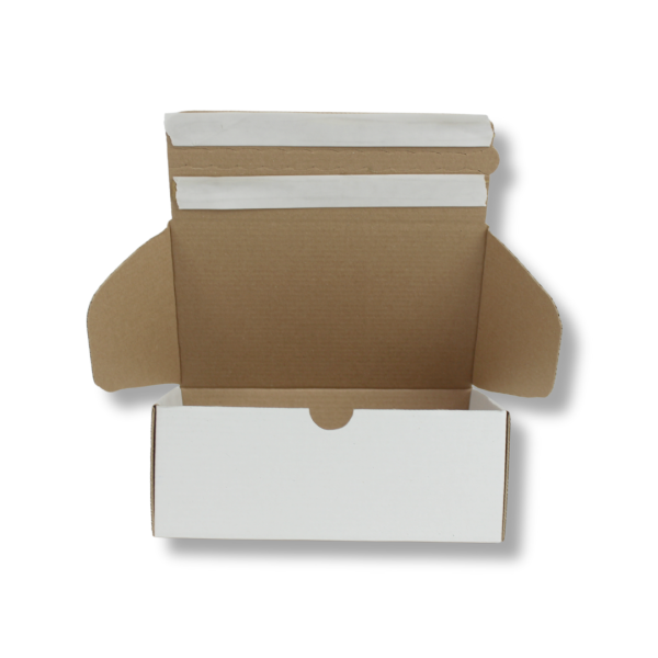 20x12,5x7,5 cm Çift Bantlı Yapıştırmalı Kutu Beyaz - 50