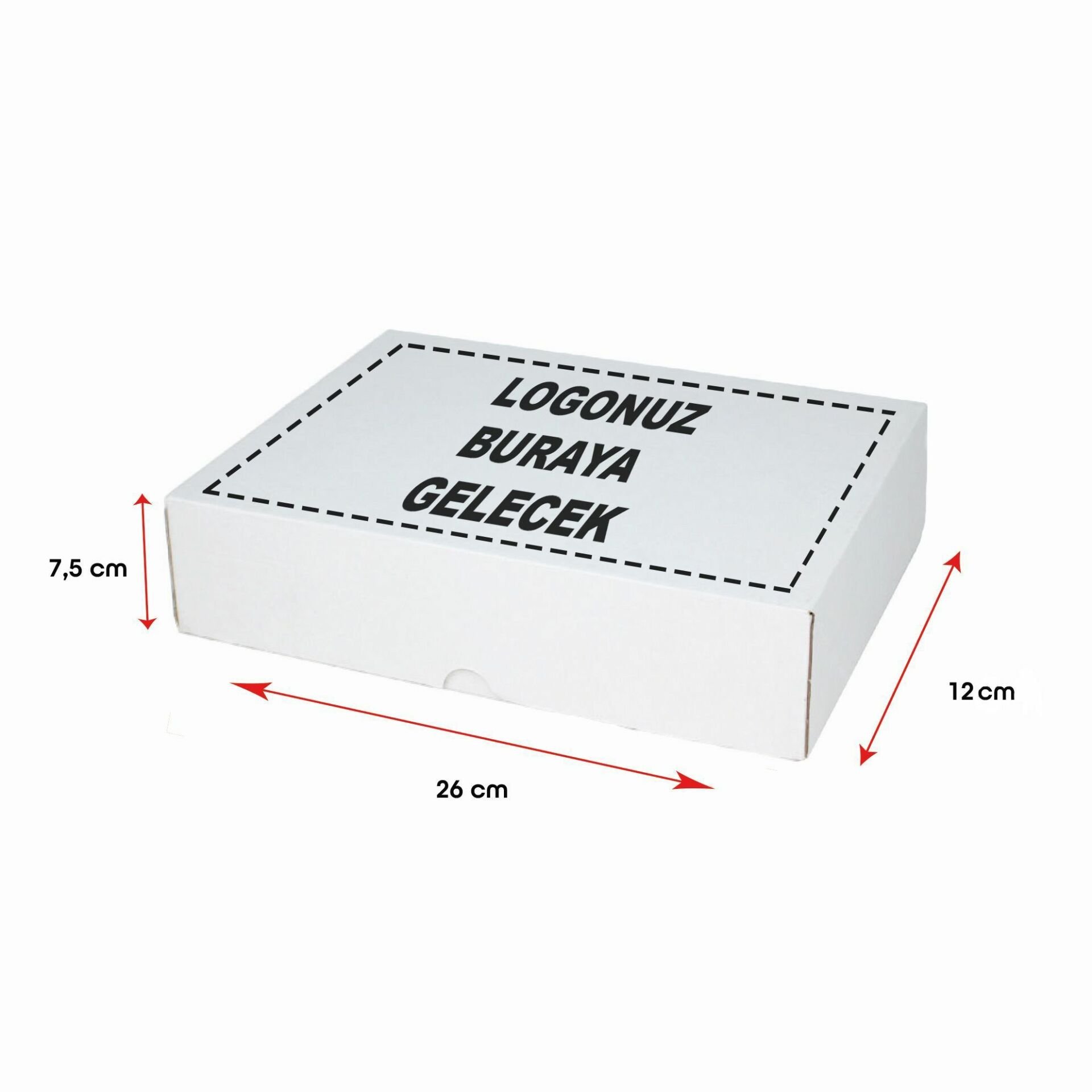 Baskılı E-Ticaret Kargo Kutusu (Küçük Desi) 200 - 26x12x7,5 - Beyaz